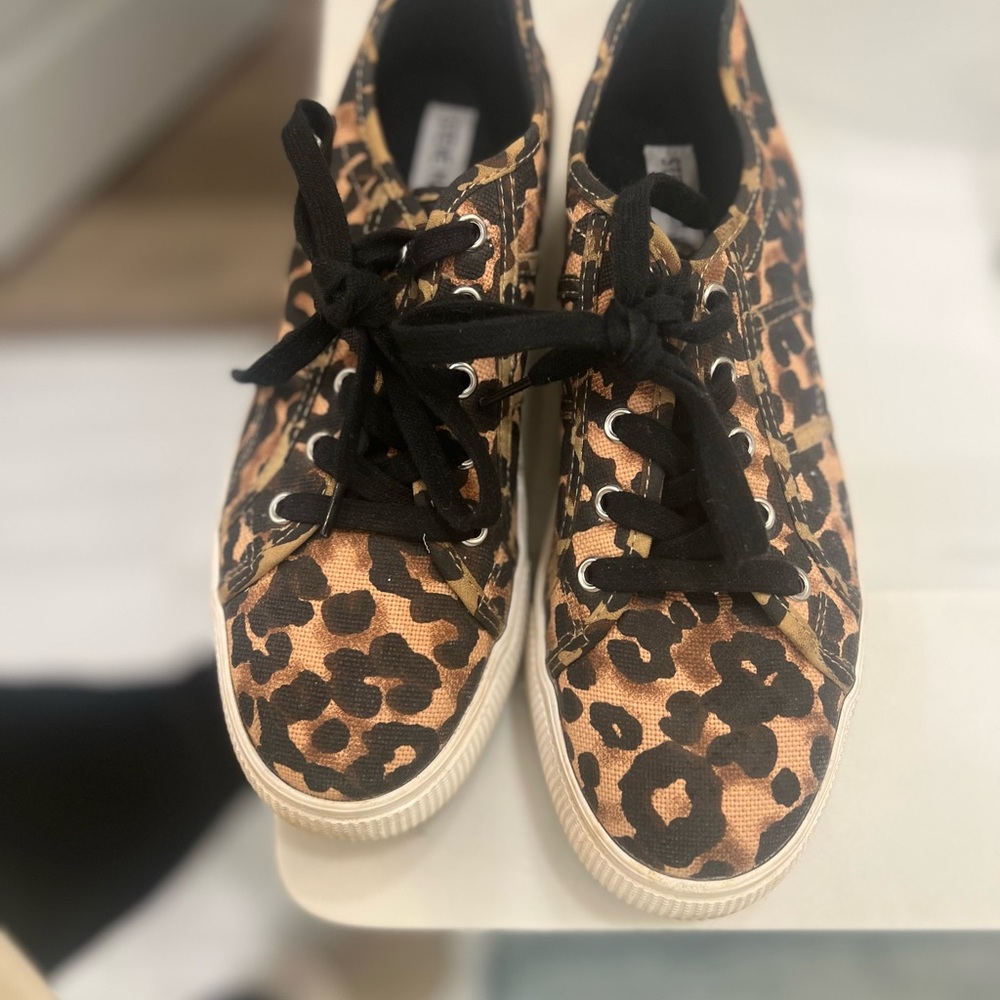 Steve Madden Animal Print Sneakers with Black Accents
